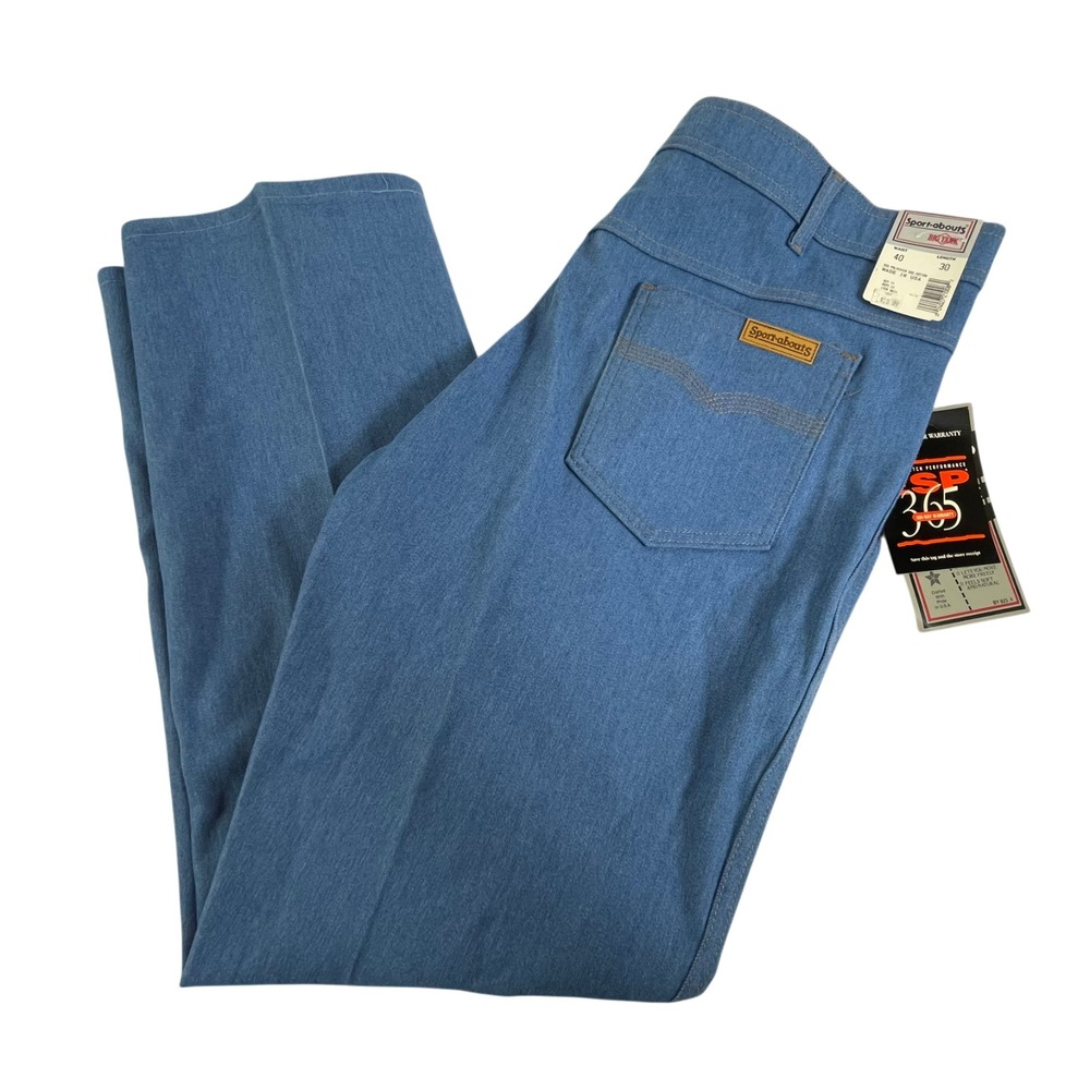 Vintage 70s Big Yank Sport Abouts Action Jeans 40 x 30 Stretch Comfort Blue NOS